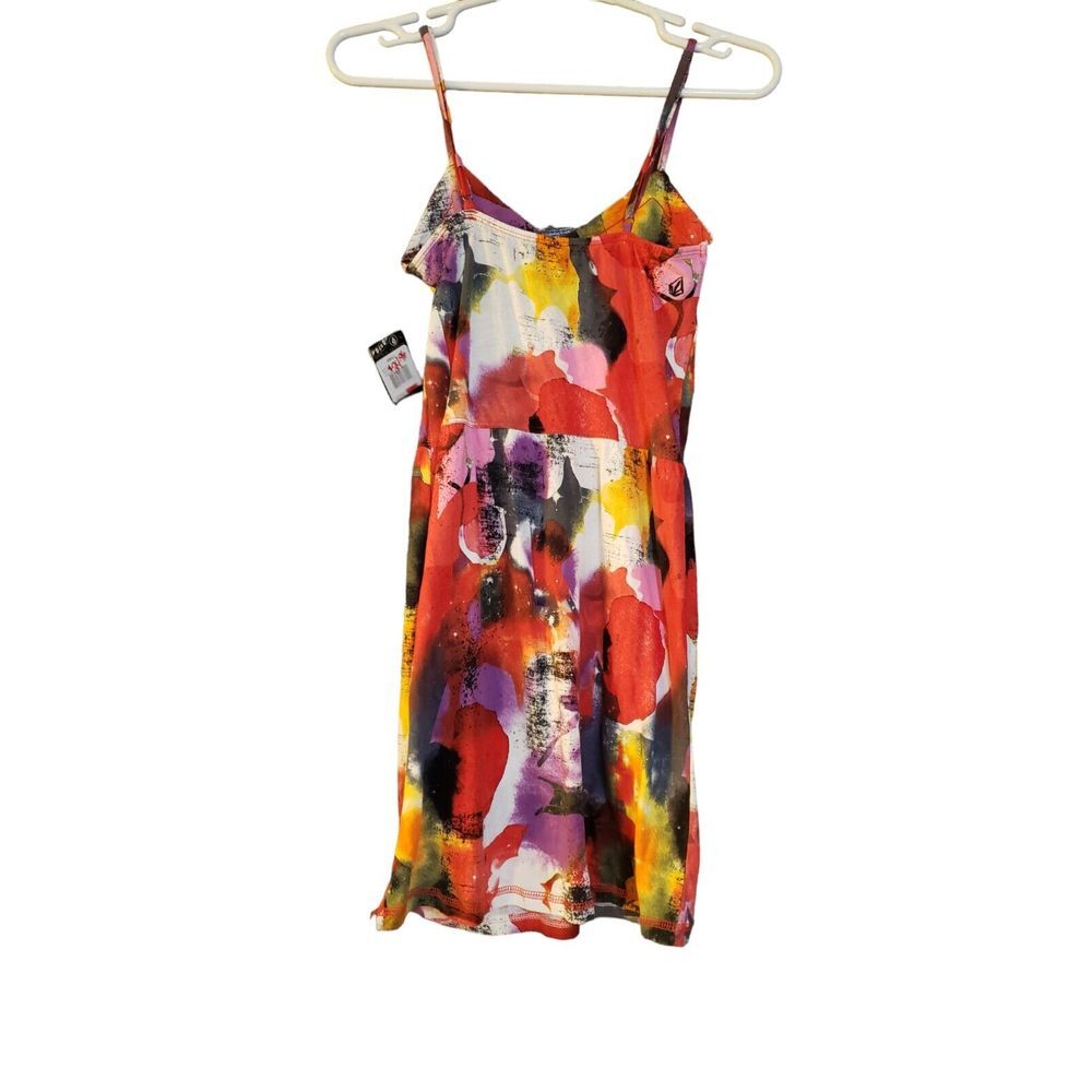 Sexy Volcom Atomic Galaxy Purple Red Cotton Modal Petal To The Metal Cami Dress